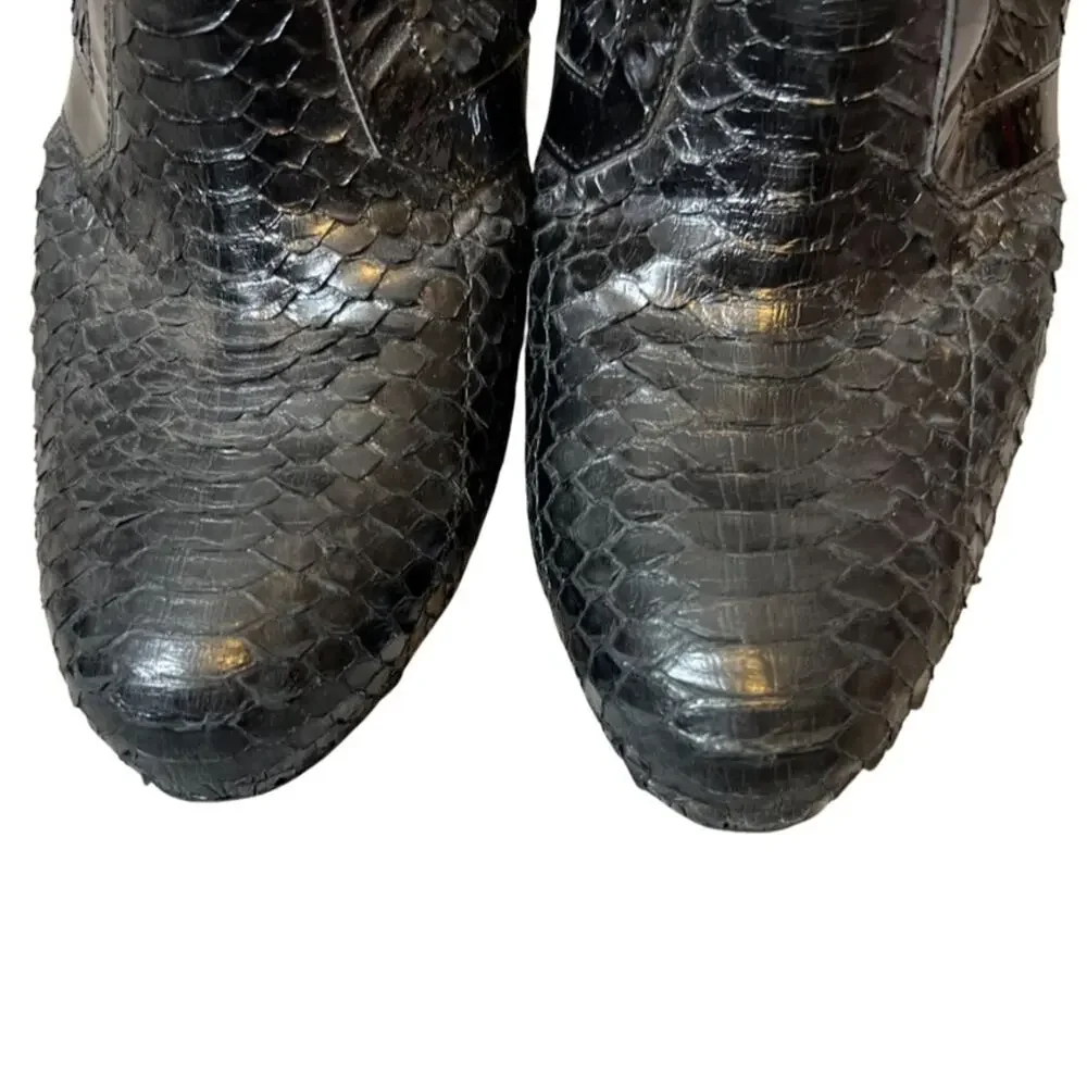 Pierre Hardy snakeskin boots black sz 39.5